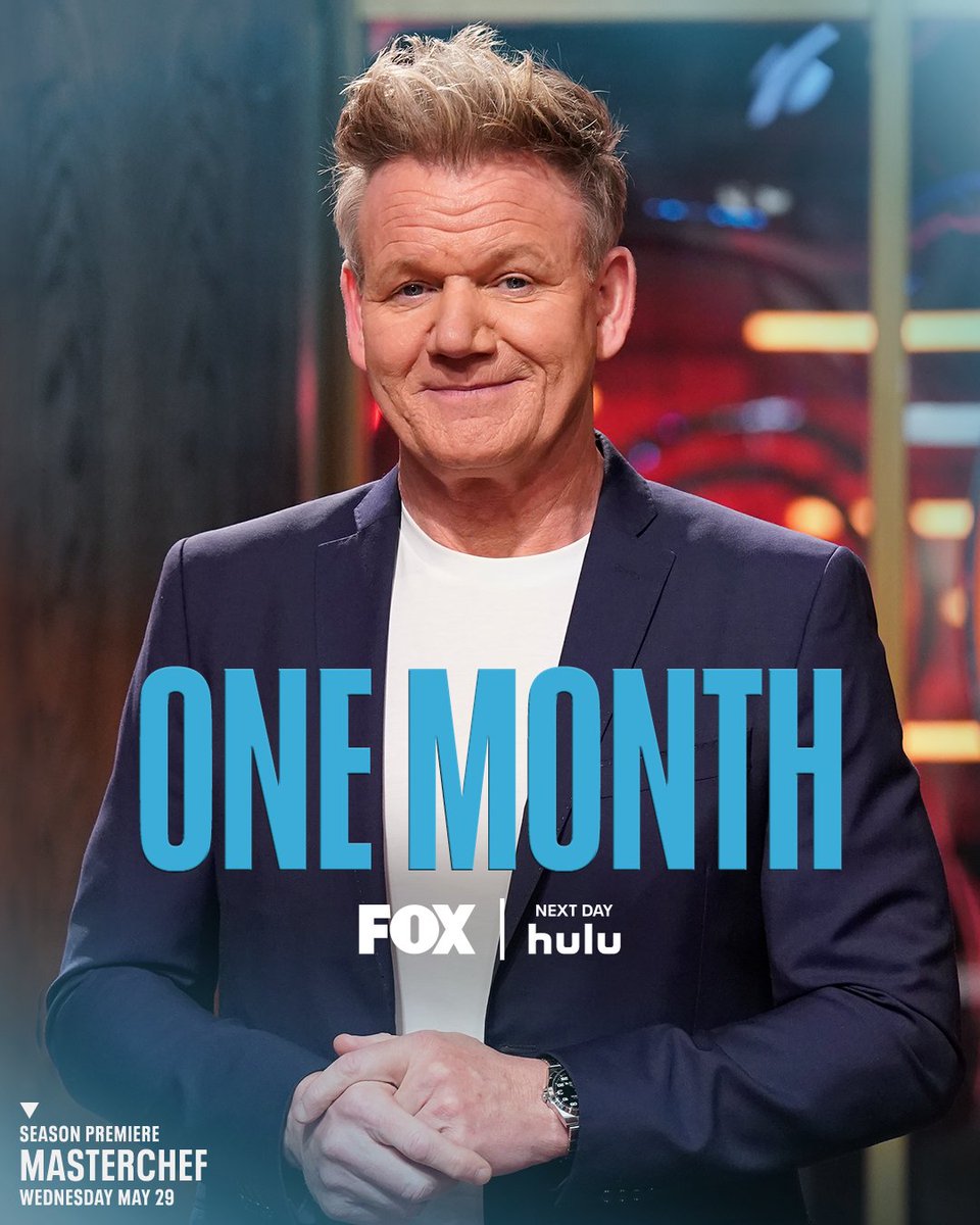 Just one month to go until the multigenerational matchup begins! 👨‍🍳🔪 #MasterChef: Generations premieres Wednesday, May 29 on @FOXTV and streaming on @Hulu!