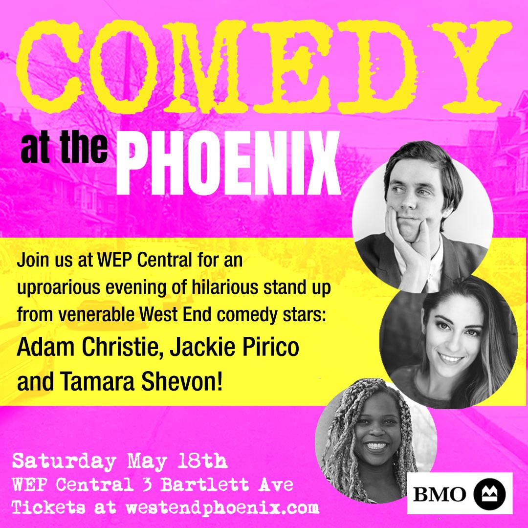 Super thrilled to bring you our first comedy night at WEP Central! Come laugh with 3 heavyweights of the West End comedy scene, @JackiePirico @TheAdamChristie and @Teemair Space is limited, tickets on sale now! westendphoenix.com/events/comedy-…