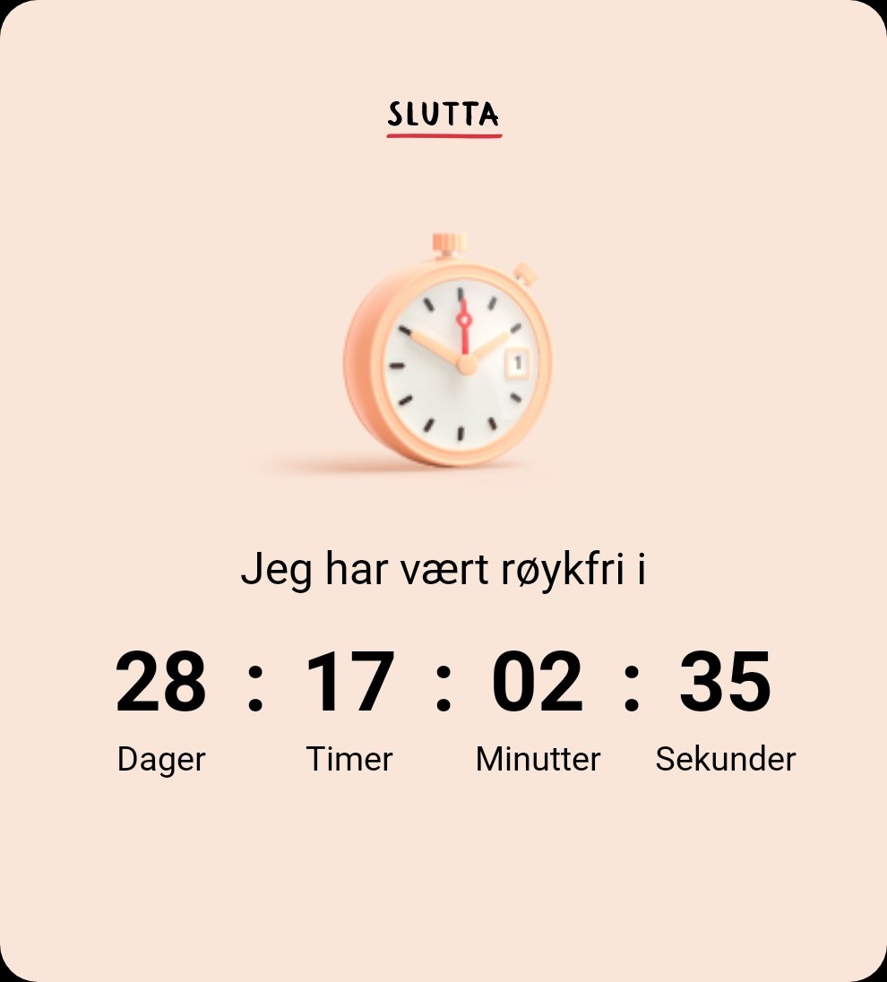 28 dager uten sigg nå 💪