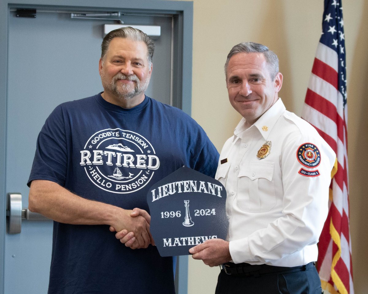 We’d like to wish Lieutenant Lee Mathews a happy and healthy retirement! Thank you for your many years of service to Cobb County Fire. #cobbfire #cobbcountyfire #retirement