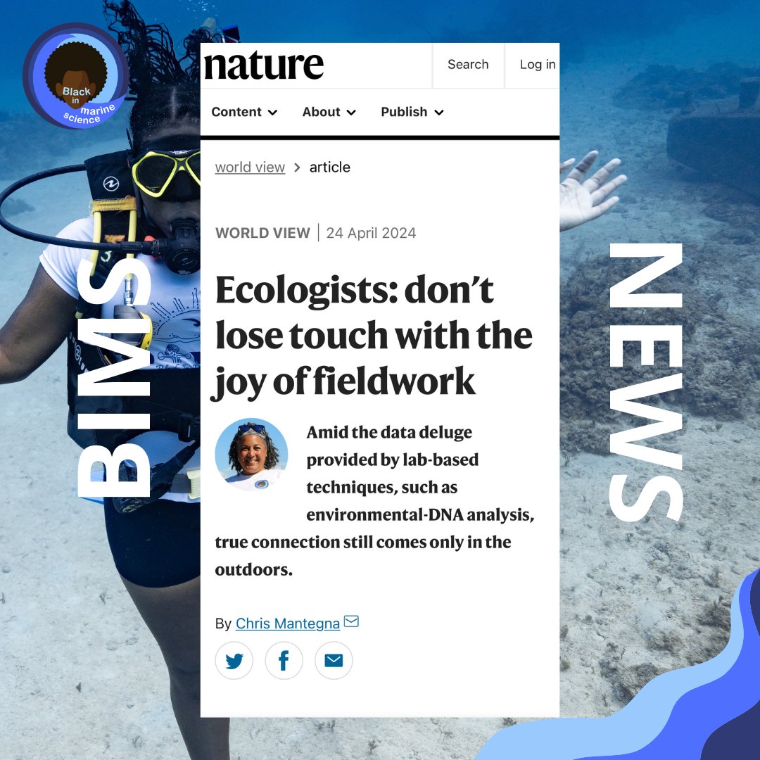 🌊 Check out this article recently published in Nature 'Ecologists: don’t lose touch with the joy of fieldwork' by BIMS member, Chris Mantegna. 🌍 Explore the importance of hands-on experience in ecology and reconnect with the great outdoors. Link in bio! 🌊