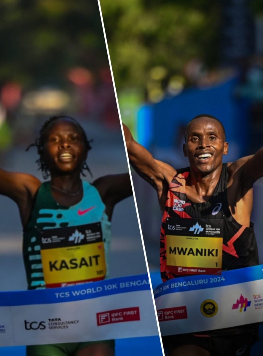 #LilianKasait & #PeterMwaniki of #Kenya are perfectly framed as the sunlight illuminates their face during their winning Monet captured by @hhdigital during #tcs10k in #Bengaluru. Check out for more images..👇 happiesthealth.com/web-stories/th…