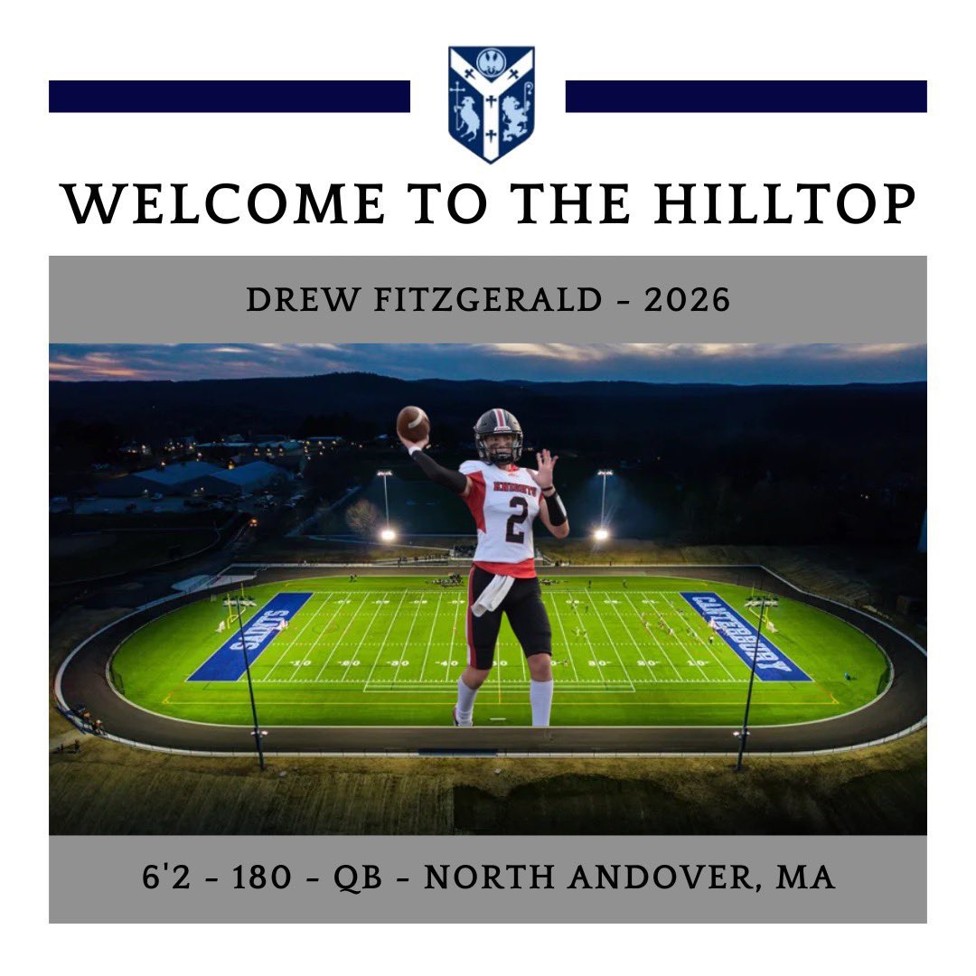 First I would like to thank my coaches and teammates at North Andover. I’m excited to announce that I will be transferring to Canterbury School in Connecticut and reclassifying into the class of 2026. @larrybadaracco @FBCoachLynch @CburyFootball @M2_QBacademy @CatanoPerforma1