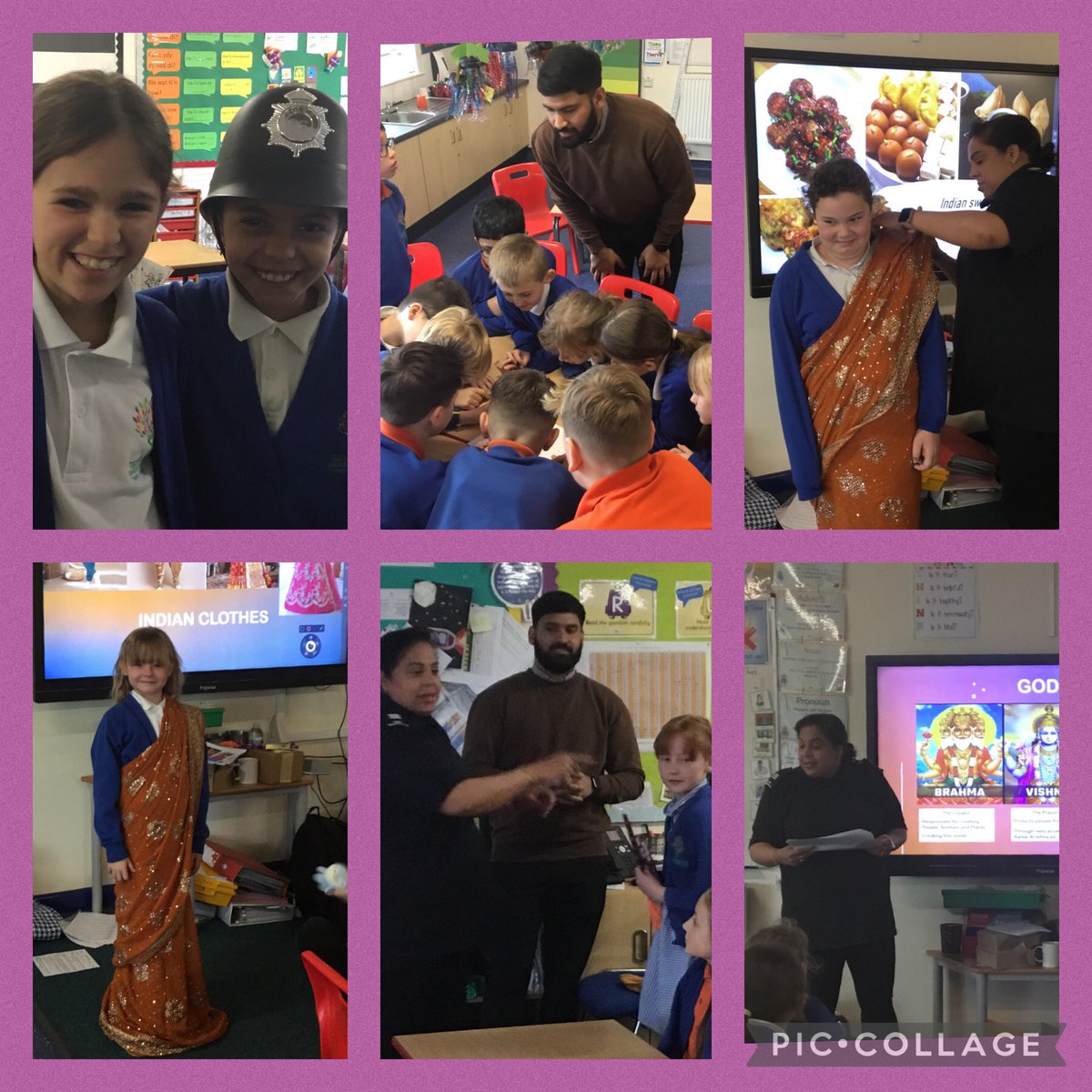 Hazel class were visited today by #southwalespolice. They learnt all about how the force accept, support & celebrate people of different faiths and beliefs. They looked at Hinduism in more depth and we joined in with traditional dance and dress. #ethicalinformedcitizens #swbpa