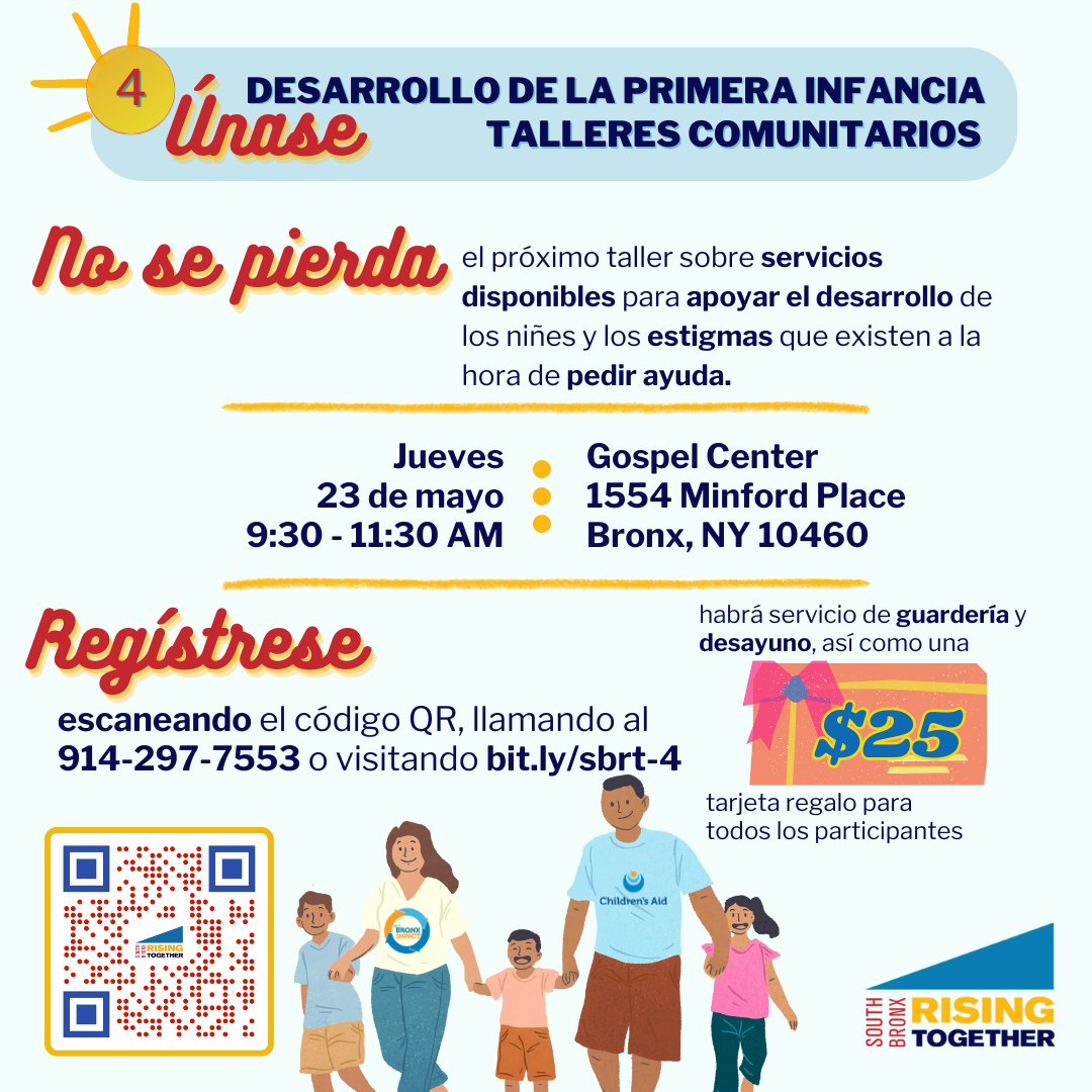 Come learn about the services available to support children’s development &amp; break the stigma around seeking help 📝 Venga a informarse sobre los servicios disponibles para apoyar el desarrollo de los niñes &amp; acabar con el estigma que rodea la búsqueda de ayuda #EarlyIntervention