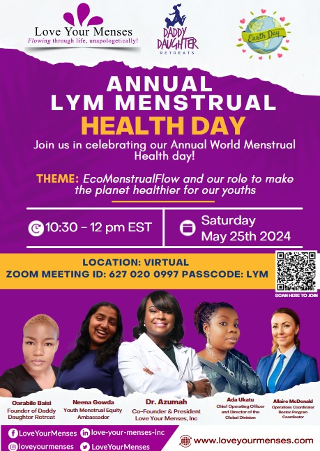 Join us to celebrate  World  Annual Menstrual Health Day formally known as Menstrual Hygiene Day by ending period poverty.

#menstrualhealthDay
#menstrualhygieneawareness
#femalehealth
#menstrualequity
#endperiodpoverty