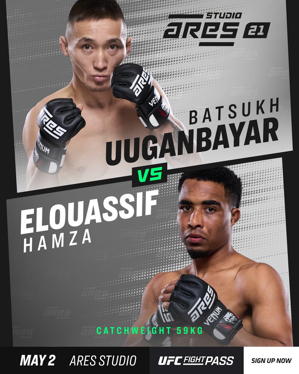 Batsukh Uuganbayar 🆚Hamza Elouassif has been added to the fight card! 🔥 [🎫 Réservez vos billets pour nos prochains événements | liinks.co/ares.fighting] [📺 Diffusé en intégralité sur @ufcfightpass | Et à partir de 20h45 sur @canalplussport]