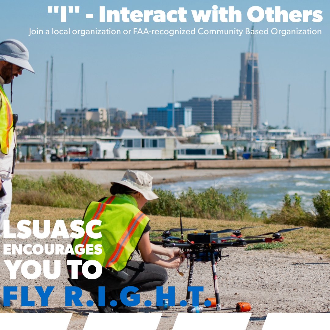 #DroneSafetyDay - Interact with Others
🤝 Connect with fellow #drone enthusiasts! Join local organizations or engage in online forums to share knowledge and experiences. It’s all about community!
#DroneCommunity #FlyRIGHT #LSUASC #TAMUCC