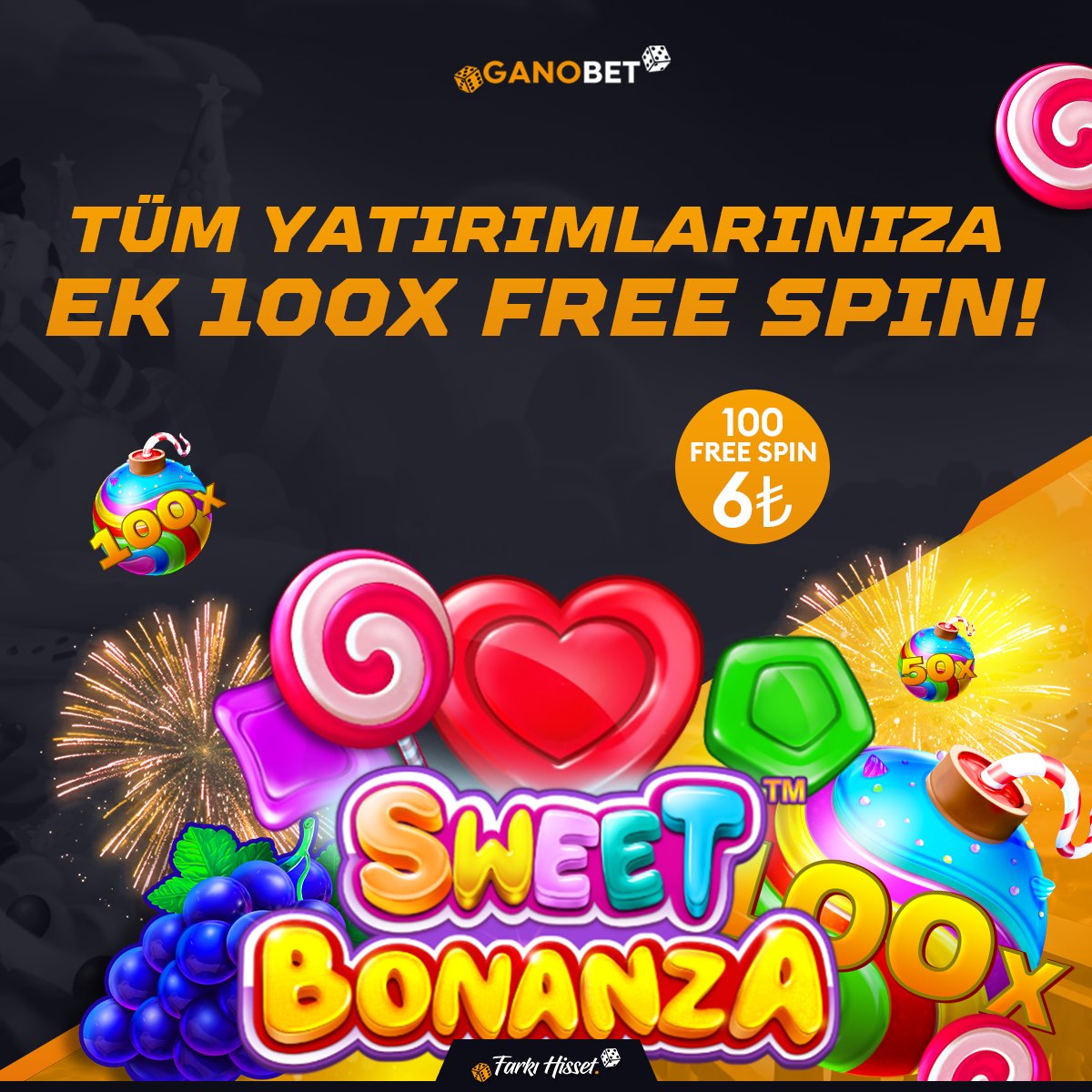 GANOBET İLE YATIRIMLARINIZI ŞEKERLERLE TATLANDIRIN! ➕ Yatırımlarınıza Ek Sweet Bonanza 100x Freespin! ➡️10 Saniyede yatırım, çekim seni bekliyor! 💎 GANOBET FARKI HİSSET!