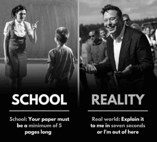 @EndWokeness @JMilei @elonmusk School vs. Reality