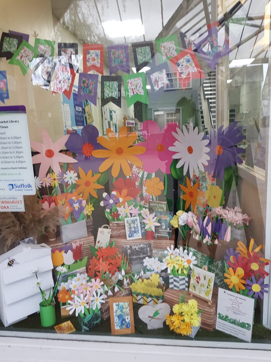 Spring is here - even if the weather is trying to make us think overwise!! Add a drop of colour to your day by checking out Sharon's wonderful new #windowdisplay. This will be brightening up the library for the next month - see if you can pick out all the beautiful details.