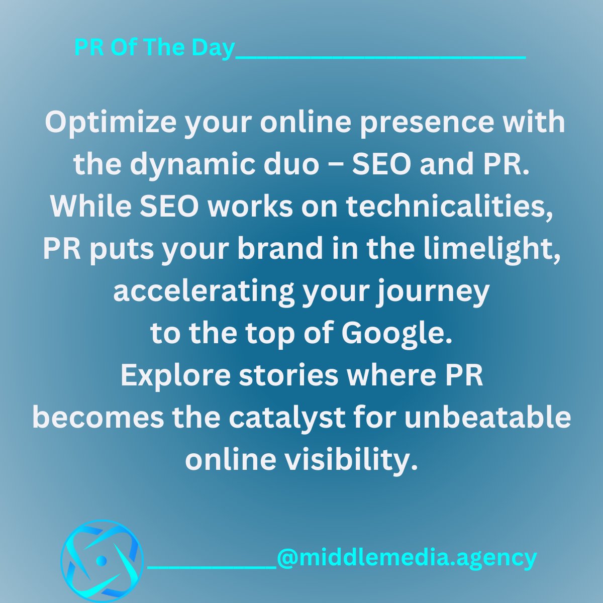 🔍 Optimize your online presence with the dynamic duo – SEO and PR. 🚀 🌐 

#PRandSEO #DigitalVisibility #PublicRelations #Media #Brand #PressRelease #PR