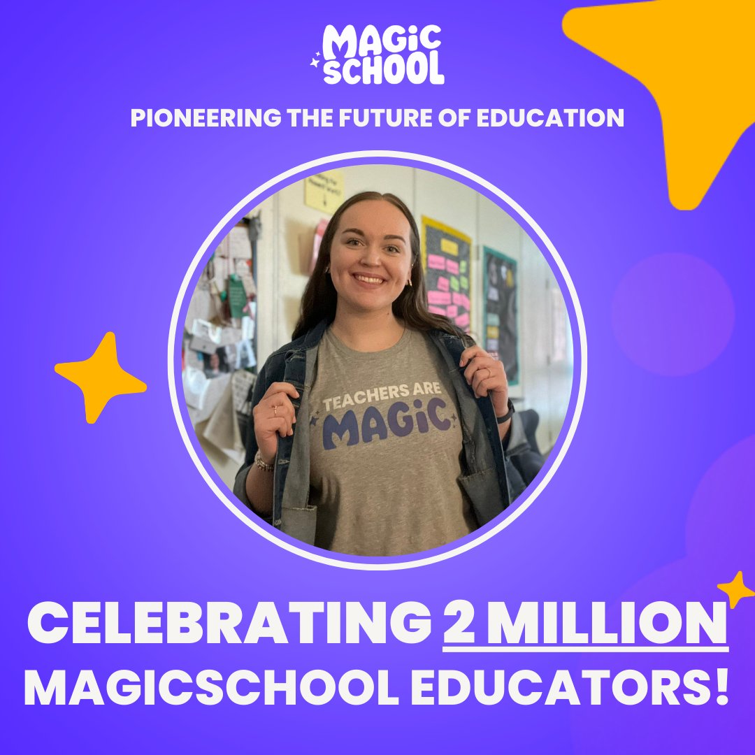 Yay for #MagicSchoolAI on reaching this milestone! ✨