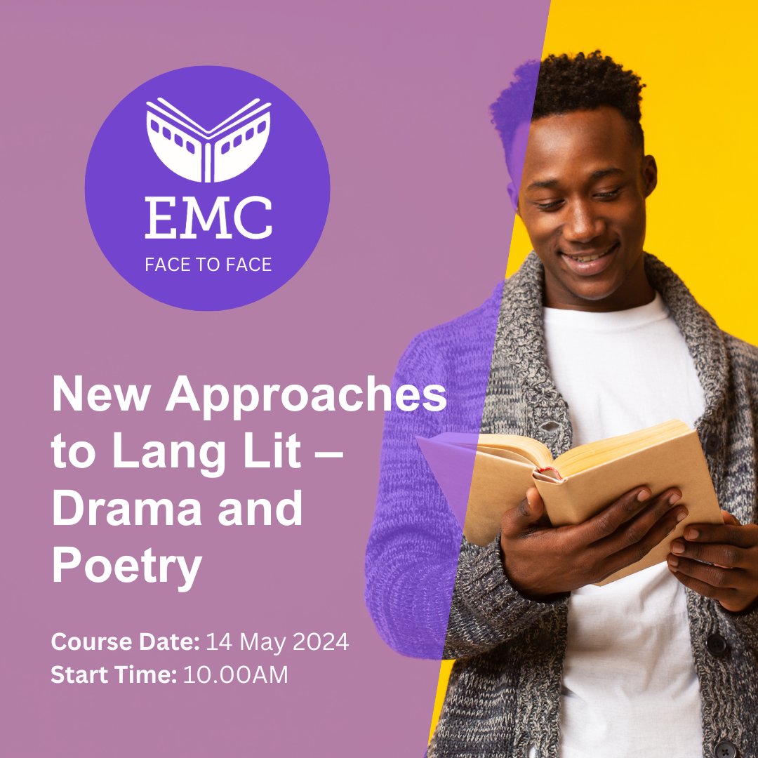 NEW COURSE! EMC CPD Face-to-Face: New Approaches to Lang Lit – Drama and Poetry (14.5.24) Enrich your teaching of the combined English Lang and Lit A Level using recent advances in literary-linguistic scholarship. Book by: 8am on 10th May tinyurl.com/4m3zzcm5 @EngLangBlog