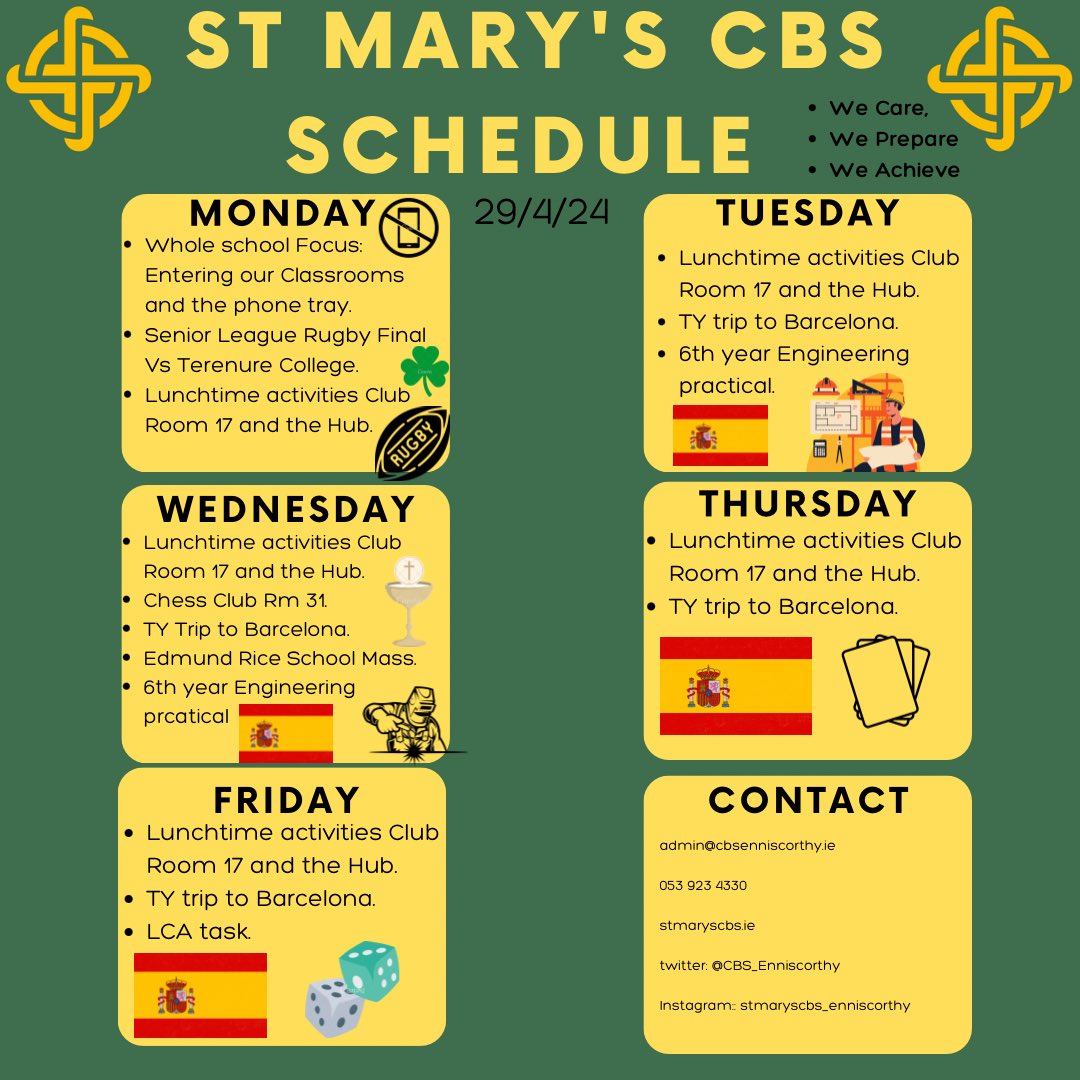 Take a look at what’s on in our school this week! #wecare #weprepare #weachieve