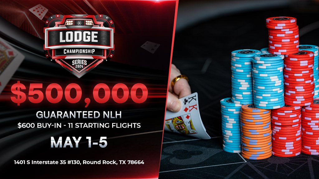 We added a Super Turbo Flight for this week’s $500K GTD Tournament ($600 buy-in). It’ll take place Sunday at 9:15am It was super popular in Event #1 because it’s a great player experience. You can arrive in the morning and make the final table in one day thelodgepokerclub.com/500k-nlh-tourn…