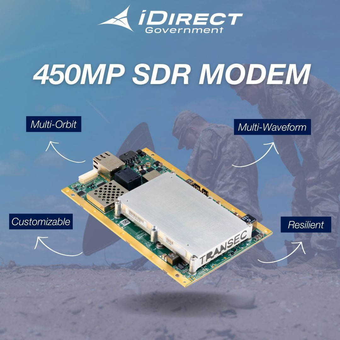 Get the most out of your SATCOM mission with our 450mp SDR Modem. This multi-orbit, multi-waveform SDR modem, allows integrators to build their own carrier board allowing for maximum flexibility in terminal design.

Learn more: buff.ly/3QZgrwb

#450mp #4Series #iDirectGov
