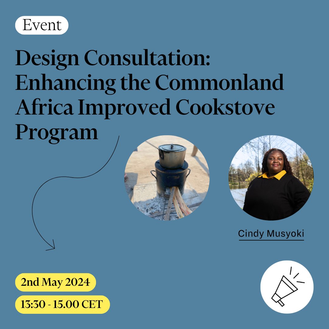 Join us for a design consultation on the “Commonland Africa Improved Cookstove Programme” where we welcome stakeholders, experts, and practitioners of carbon projects and holistic landscape restoration to provide insights and feedback. Registration link: us02web.zoom.us/meeting/regist…