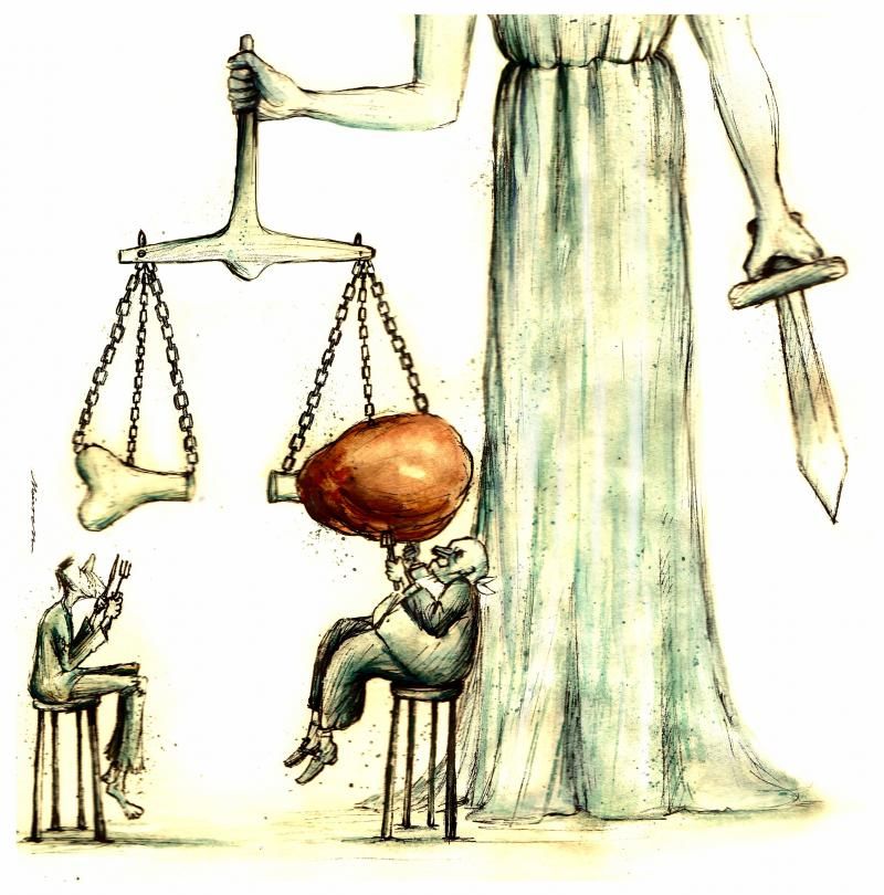 Social justice. Cartoon by Monireh Ahmadi: buff.ly/3xYRsDn #justice #equality