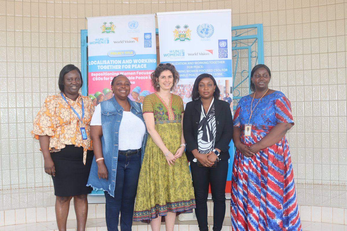 UNWOMEN_SL's tweet image. Today, @UNWOMEN_SL @UNDPSierraLeone @WVSierraLeone &amp;amp; the 120 Women-focused CSOs Coalition in #Peacebuilding is proud to welcome Jelena Zelenovic #PBF Program Manager @UNPeacebuilding Discussions were around the progress of the #Localization project &amp;amp;its sustainability plans #WPS