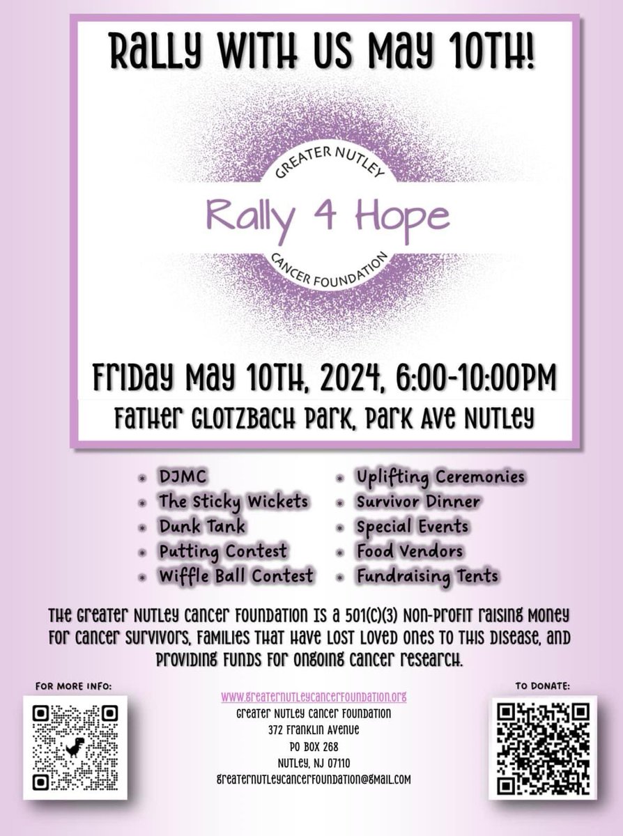 Countdown Underway! Join us next Friday, May 10th, 6-10 PM as we RALLY 4 HOPE! 💝🦋🎗️🎀