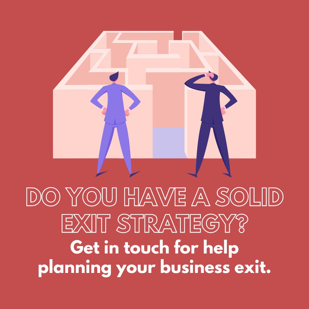 Do you have a solid exit strategy? 

Whilst it may sound counterintuitive, planning your exit should be one of the first steps in your business planning. 

Get in touch for advice on what exit strategy would be best for you. 

#ExitStrategy #BusinessPlanning #Cardiff #Bridgend