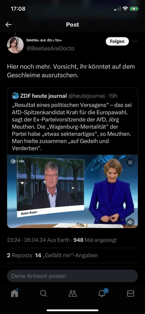 Interessantes Beispiel wie schnell die #AfD ihre ehemaligen Helden fallen lässt wenn sie es wagen etwas Kritisches zu sagen. Die AfD outet selbst sich als totalitäre, sektenartige Struktur. #AfDwirkt #Deutschlandabernormal? #Faschismus #Landesverrat #Hass