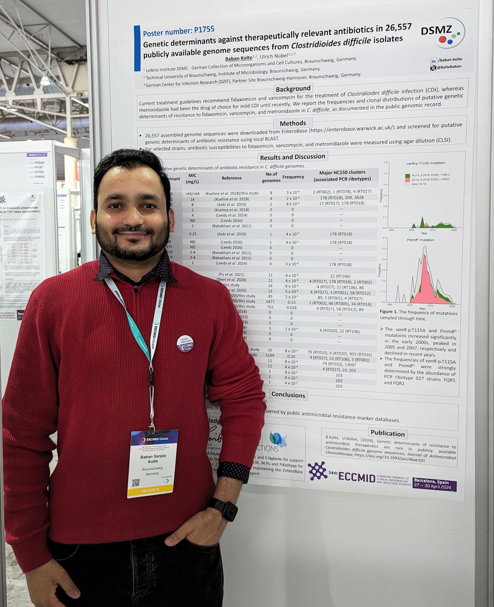 Just had an amazing poster day in #ESCMIDGlobal2024 with a lot of networking and new insights. Thank you <a href="/UNuebel/">Ulrich Nübel @unuebel@mstdn.science</a> <a href="/INFECTIONS_21/">INFECTIONS</a> <a href="/ESCMID/">ESCMID</a> for the opportunity.