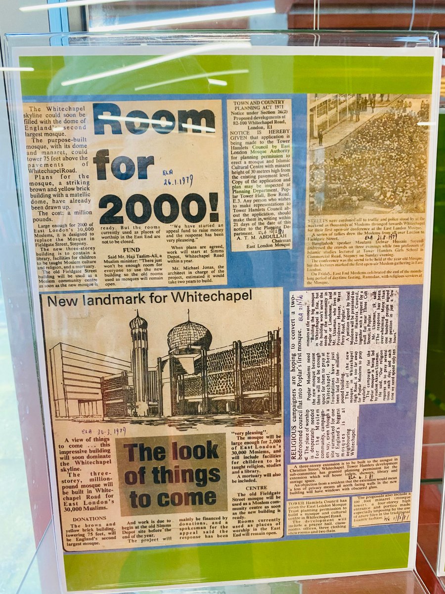 To mark #LocalHistoryMonth we have a display on the ground floor of @ideastores Whitechapel which gives an interesting insight into the creation of the East London Mosque on Whitechapel Road. 🕌📰✨ #LoveYouLibrary #LDNLibraries