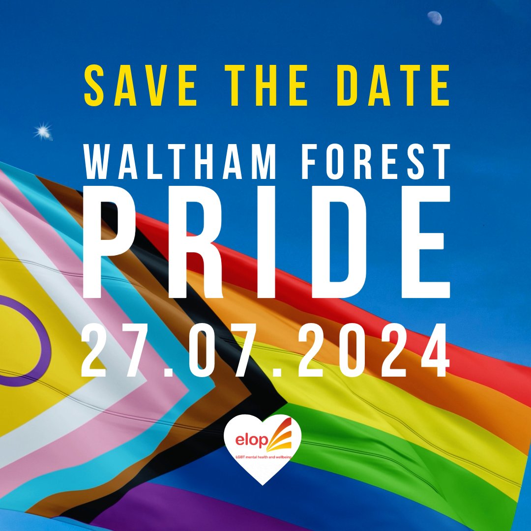 Save the date for Waltham Forest Pride 2024. More information coming soon, but join us again to celebrate the LGBT+ community of Waltham Forest