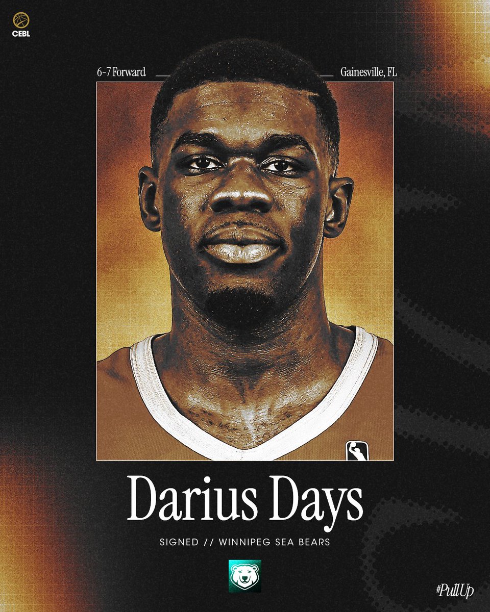 BREAKING: @wpgseabears sign NBA-experienced forward Darius Days. Days played four games with the @HoustonRockets in 2022-23 as well as with the @RGVVipers where he was named 2023 Second-Team All-NBA G League & First-Team All-rookie. 🗞️: cebl.ca/sea-bears-sign… #CEBLFreeAgency