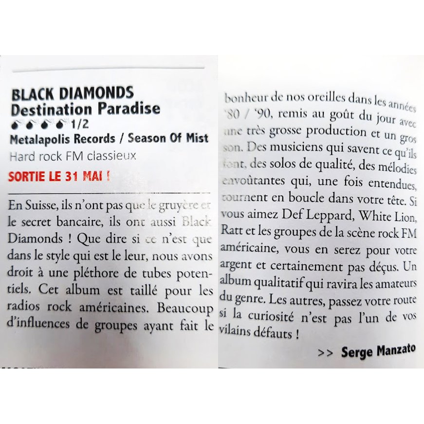 “This album is made for American rock radio stations. Lots of influences from the groups that delighted our ears in the '80s/'90s, brought up to date with very big production and a big sound.”

Merci beaucoup pour l'article Serge @ <a href="/MetallianMag/">METALLIAN Magazine</a>   ☺️☺️