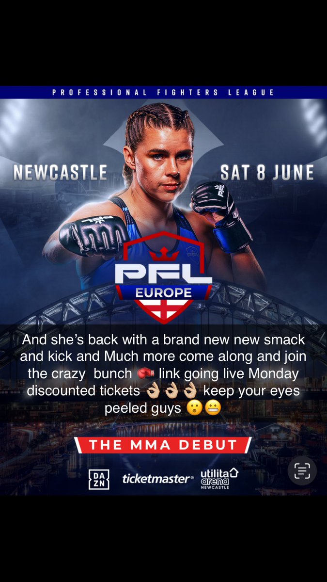 Who wants to come join the mad lot and support sav on her mma debut you will not be dissapointed always the best nights with the best people ❤️get discounted tickets through my link ticketmaster.co.uk/event/1F00607B… be fast as they are flying out @Savmarshall1 @PFLMMA @HennessySports