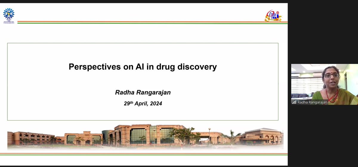 Giving the perspective of AI in drug discovery, Dr Radha Rangarajan, Director @CSIR_CDRI said, 'AI has huge potential in the pharma industry. In AI -ML, the approach is more integrated and less sequential than traditional models but there are challenges to be overcome.'
