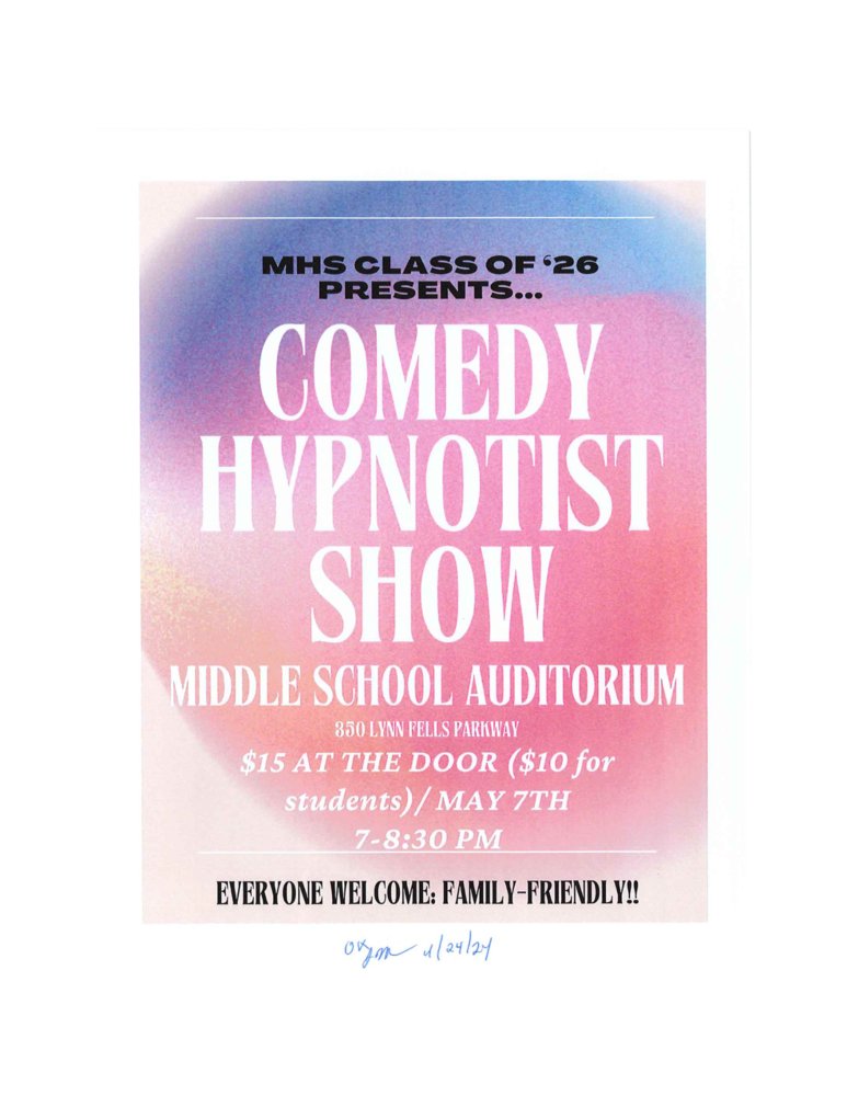 Comedy Hypnotist Show - May 7th melroseschools.com/article/157293…