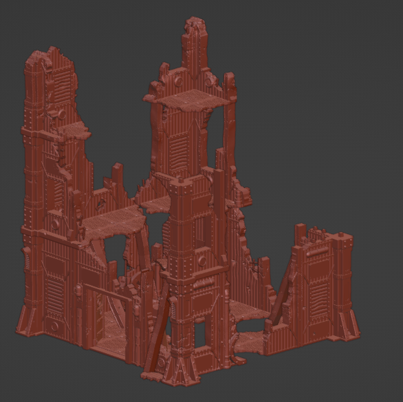 Working further on this multi-part set of ruined #grimdark terrain today #3Dprinting #wargaming #warhammer40k #killteam #onepagerules #spacemarines #terrain #necromunda #tabletopgaming