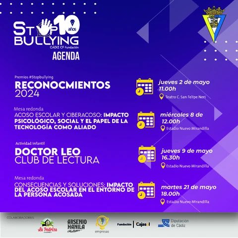 ⚔️ Cádiz CF Fundación dedicará el mes de mayo a su campaña #Stopbullying 🗓️ La entidad cadista lidera diferentes acciones y actividades para combatir el acoso escolar cadizcf.com/noticias/cadiz…