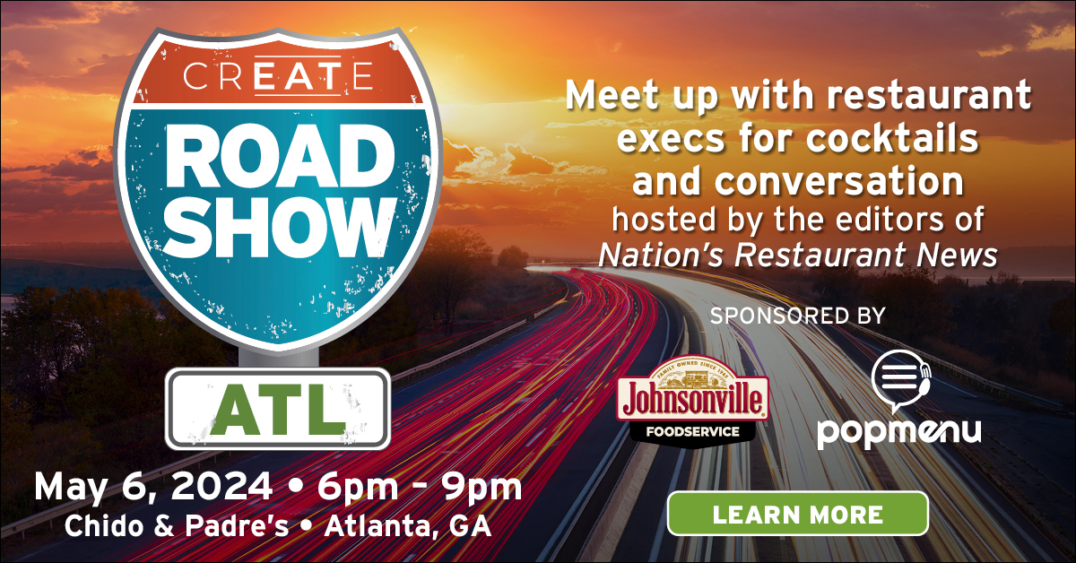 NRN to host free networking, education event in Atlanta for local restaurant leaders. The CREATE Road Show will unite restaurant operators across the city on May 6. ow.ly/koYt105rbx3