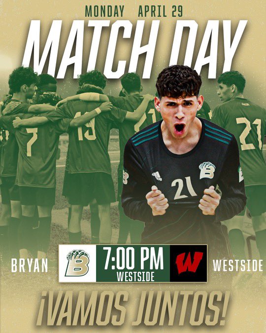Omaha Bryan Boys Soccer (@omahabryanfc) on Twitter photo ‼️DISTRICTS‼️
🆚 <a href="/westside_soccer/">Westside Warriors - Boys Soccer</a>
🏟️ Westside High School
⏰ 7:00
¡Vamos Juntos! ‼️DISTRICTS‼️
🆚 <a href="/westside_soccer/">Westside Warriors - Boys Soccer</a>
🏟️ Westside High School
⏰ 7:00
¡Vamos Juntos!