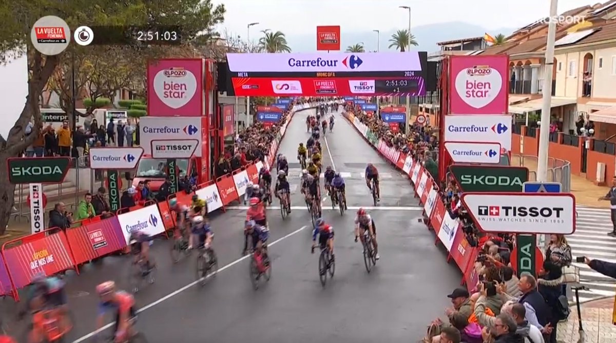 That was a hectic finale where @JulietteLabous leads us home in the bunch. We hope those who are crashed are doing okay!

#KeepChallenging #LaVueltaFemenina