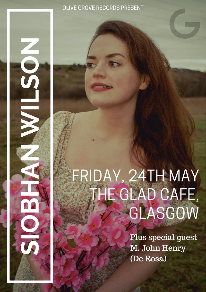 Coming up on Friday 24th May, the sublime Siobhan Wilson makes a return to The Glad Cafe, in support of her forthcoming album 'Flowercore'. Opening set from @mjohnhenrymusic, too! 🎟: thegladcafe.co.uk