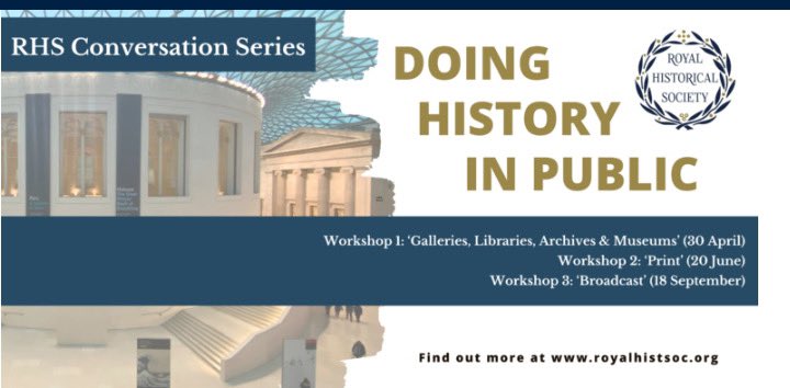Looking forward to running the first of 3 @RoyalHistSoc Conversations on Doing History in Public with @smidbob. Promises to be a fascinating and important discussion royalhistsoc.org/registration-n…
