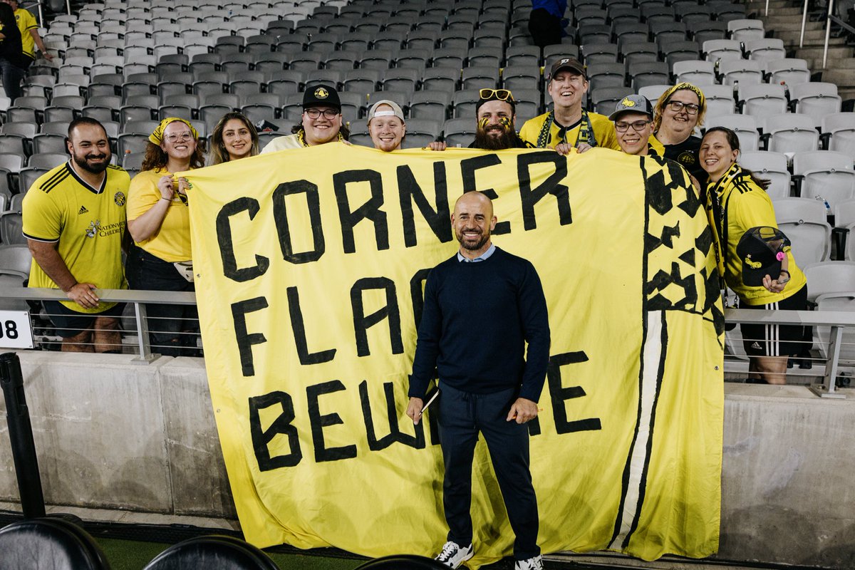 Once a Capy, always a Capy 🖤💛 It was great to see Coach Laurent in Columbus this past weekend and even better to see his homecoming welcome from our supporters. 🫶 #Crew96 | #VamosColumbus