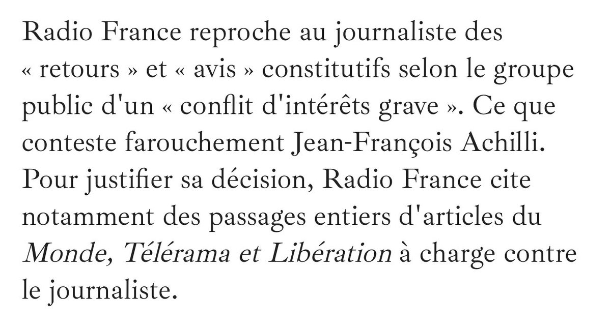 La justification de Radio France pour licencier Jean-François Achilli ? Des propos anonymes dans les médias amis Le Monde, Libé et Télérama… La meute médiatique.