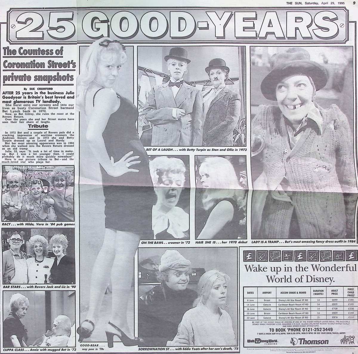 #OnThisDay 29 April 1995 25 GOOD-YEARS - The Countess of Coronation Street's private snapshots 'After 25 years in the business Julie Goodyear is Britain's best loved and most glamorous TV landlady ...' #ClassicCoronationStreet