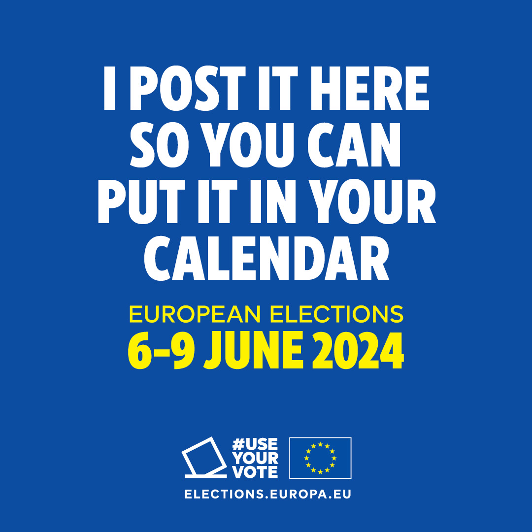 Don't forget to vote in the #EUelections24 6-9th June! 🇪🇺🗳 Sign up for Together.EU for events and updates: together.europarl.europa.eu/en_GB/referral… Our #YEUFproject is co-funded by @Europarl_EN #EUelections #Vote4EU #EUrVoteMatters #UseYourVote