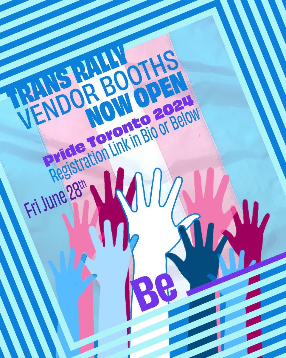 Registration is open for a booth at the Trans Rally Vendor Fair on Friday June 28th. Deadline to sign up is May 3rd. Completely free to register. Please sign up if your booth would help o is related to the Trans Community. Click to register today! tinyurl.com/y9fj98xx