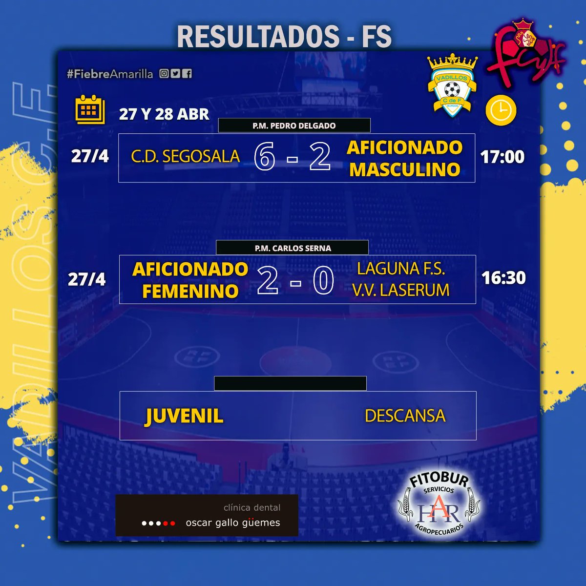 Resultados 27 y 28 de Abril. 💛💙 #FiebreAmarilla #FamiliaVadillista