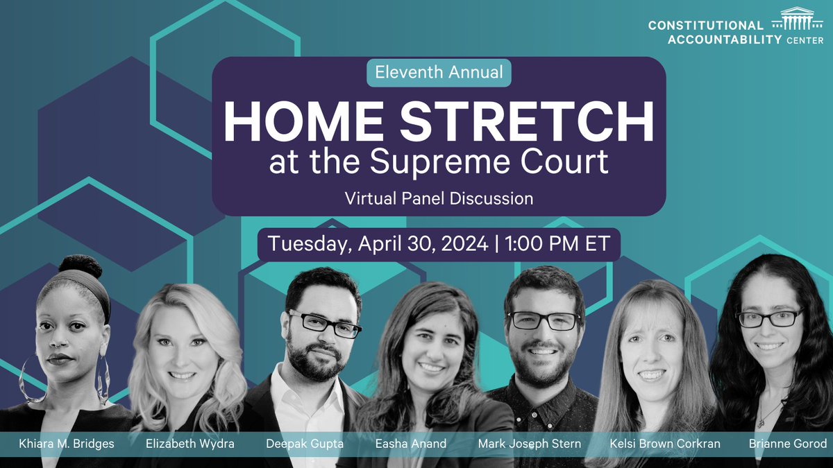 Join us TOMORROW for CAC's annual Home Stretch event, featuring remarks from @ElizabethWydra and an all-star panel of legal experts, moderated by @slate’s @mjs_DC. Join the conversation as we unpack the biggest issues at #SCOTUS this term: theusconstitution.org/events/11th-an…