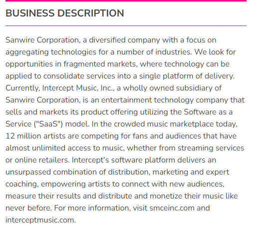 $SNWR

79M in volume out of nowhere.

The April 24th, 2024, OTCM profile updates showed that the company is focusing on acquiring tech in numerous of industries.